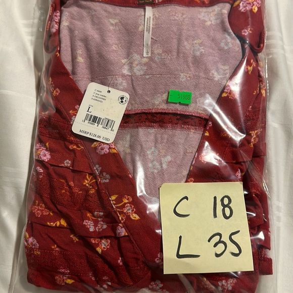 Free People Women's Pop Combo Floral Good Days Collared Mini Dress Size Large - Picture 8 of 9